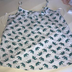 NWOT Pink Rose Elephant Tank Top Size L